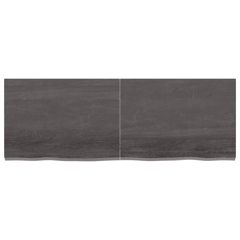  Tischplatte Dunkelbraun 140x50x(2-4)cm Massivholz Eiche