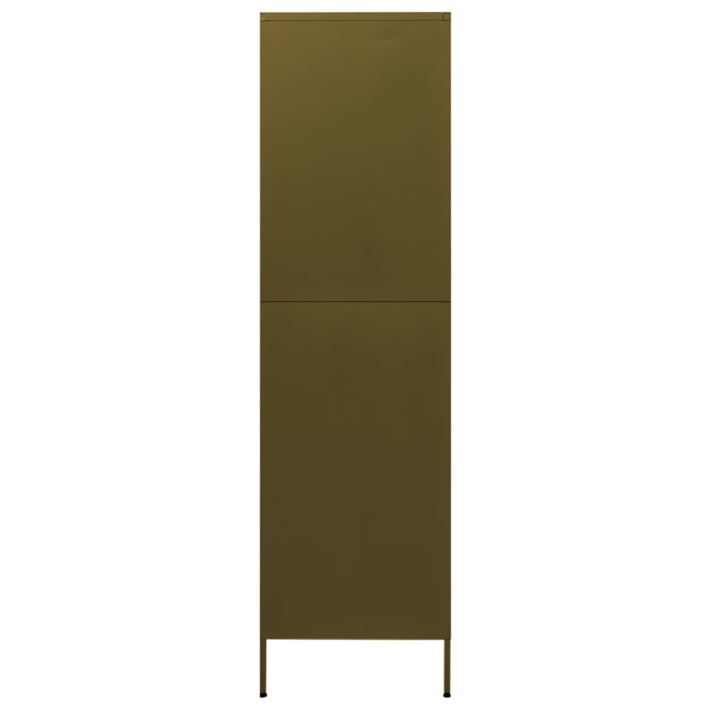  Kleiderschrank Olivgrün 90x50x180 cm Stahl   