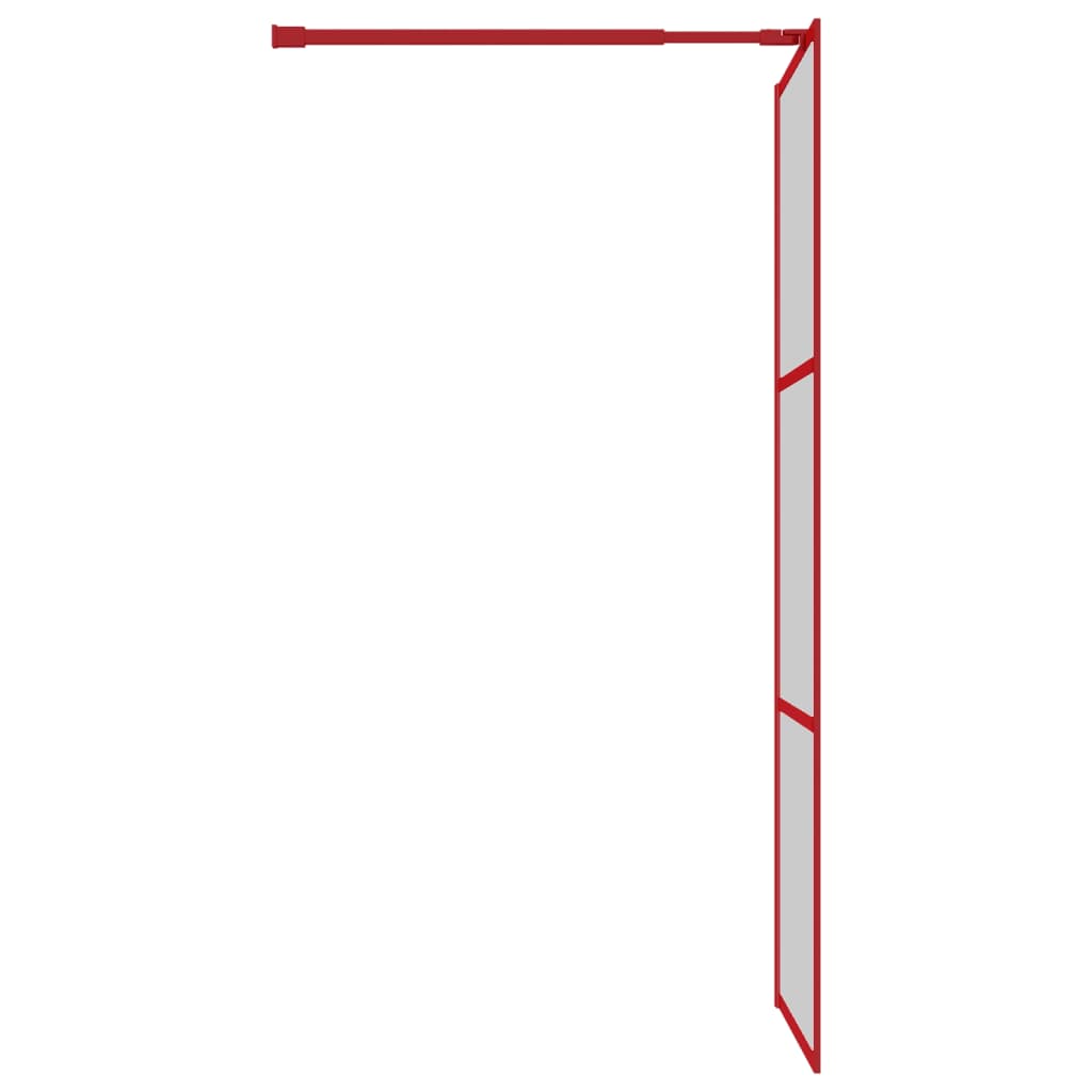  Duschwand für Begehbare Dusche mit ESG Klarglas Rot 80x195 cm