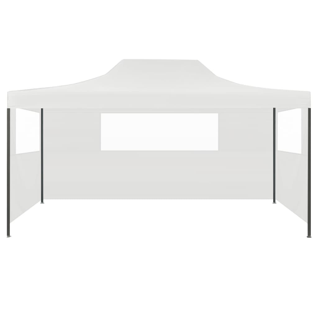  Partyzelt Faltbar mit 3 Seitenteilen 3x4,5 m Weiß