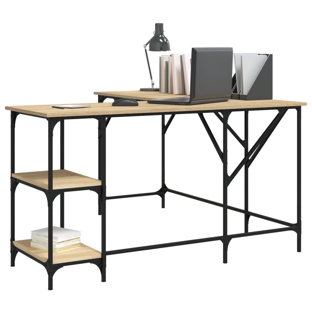  Schreibtisch Sonoma-Eiche 139x139x75 cm Holzwerkstoff