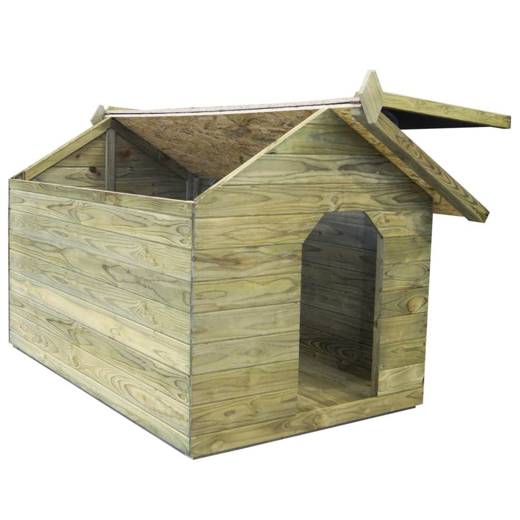  Hundehütte mit öffnendem Dach Imprägniertes Kiefernholz