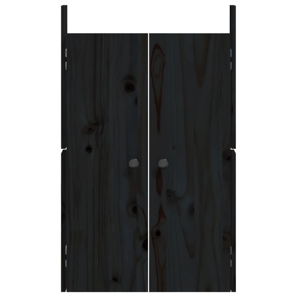  Türen für Outdoor-Küche 2 Stk. Schwarz 50x9x82 cm Kiefernholz