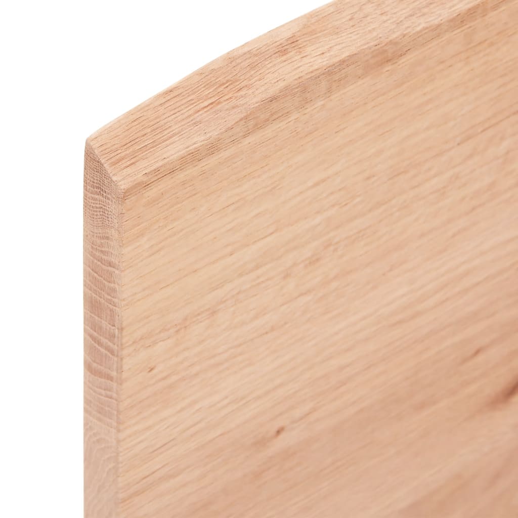  Tischplatte Hellbraun 100x60x2 cm Massivholz Eiche Behandelt