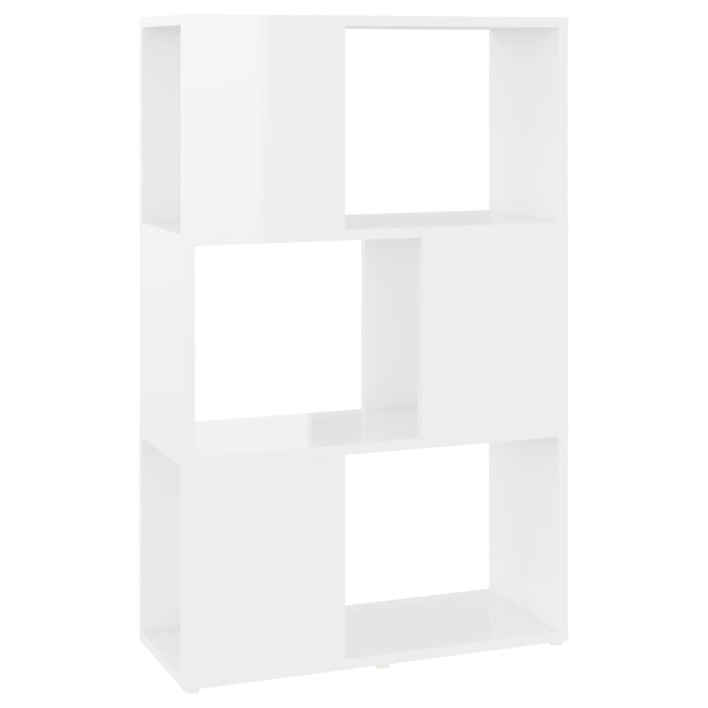  Bücherregal Raumteiler Hochglanz-Weiß 60x24x94 cm Holzwerkstoff