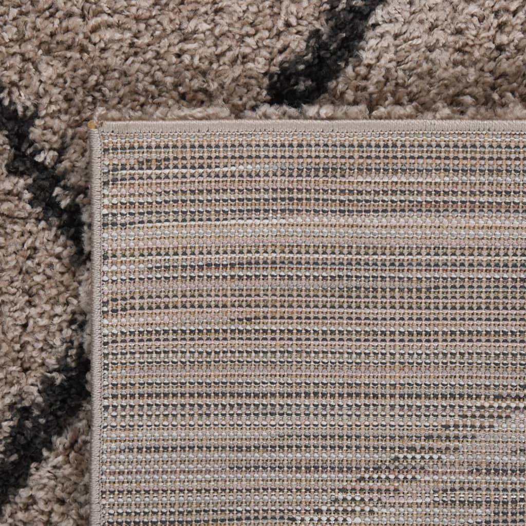 Teppich Shaggy Hochflor Beige und Anthrazit 160x230 cm