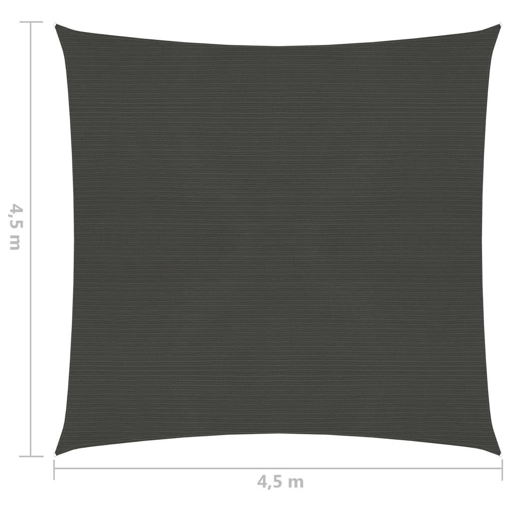  Sonnensegel 160 g/m² Anthrazit 4,5x4,5 m HDPE