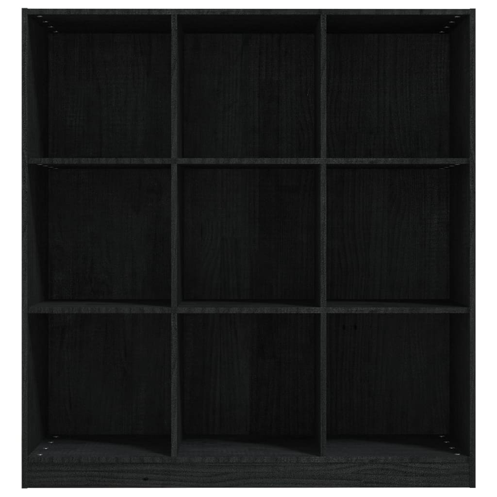  Bücherregal/Raumteiler Schwarz 104x33,5x110cm Massivholz Kiefer