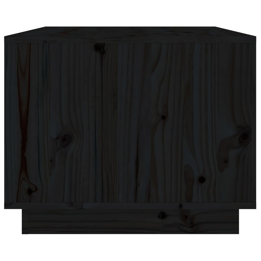  Couchtisch Schwarz 80x50x40 cm Massivholz Kiefer