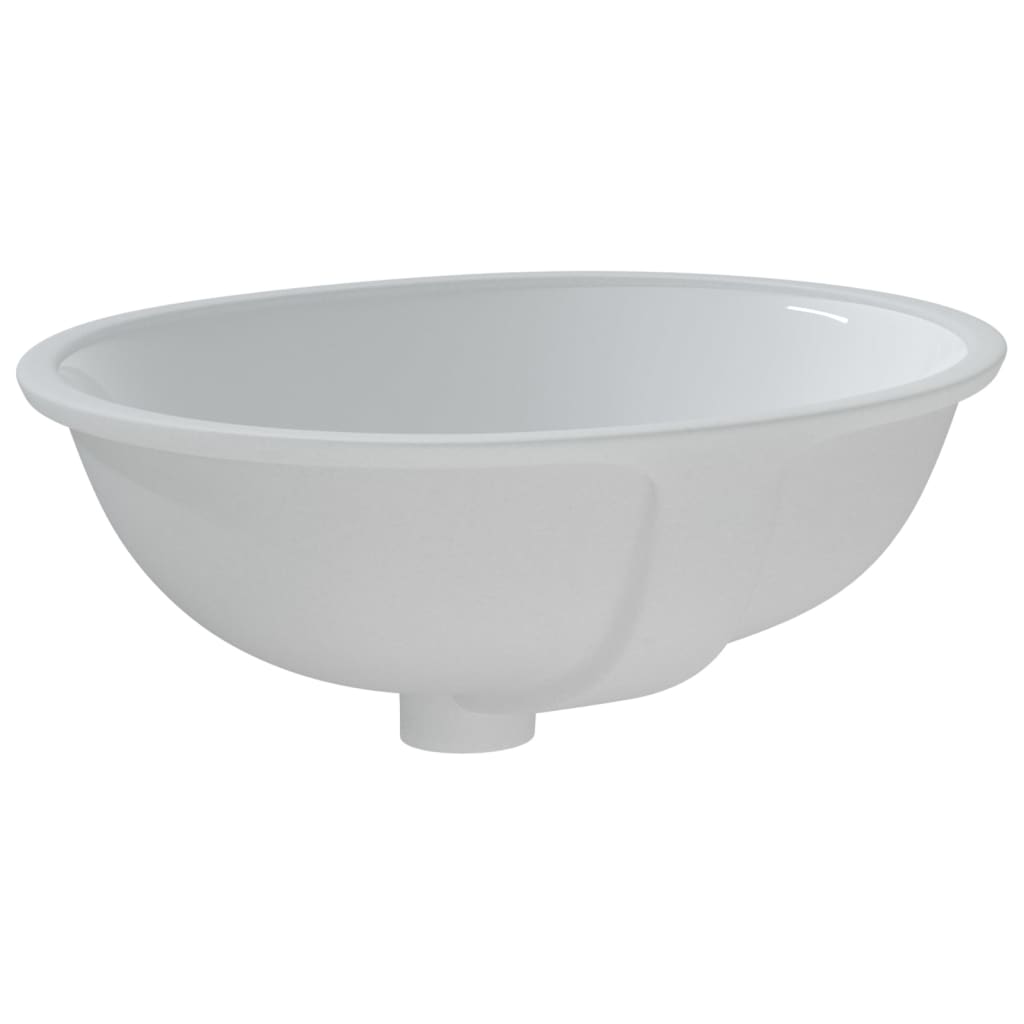 Waschbecken Weiß 47x39x21 cm Oval Keramik