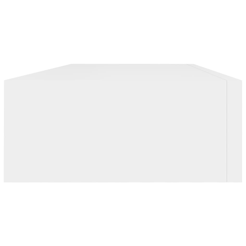  Wandregale mit Schubladen 2 Stk. Weiß 60x23,5x10 cm MDF