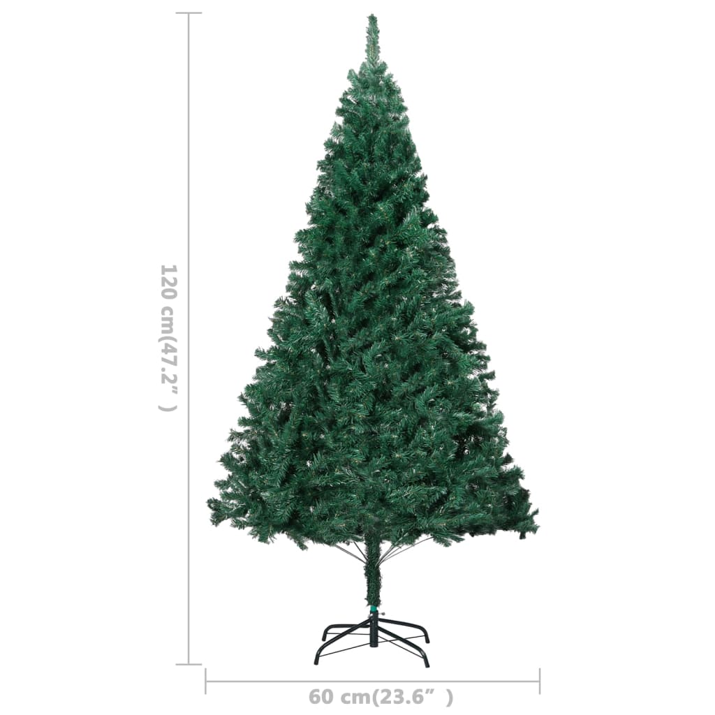  Künstlicher Weihnachtsbaum mit Beleuchtung & Kugeln Grün 120 cm