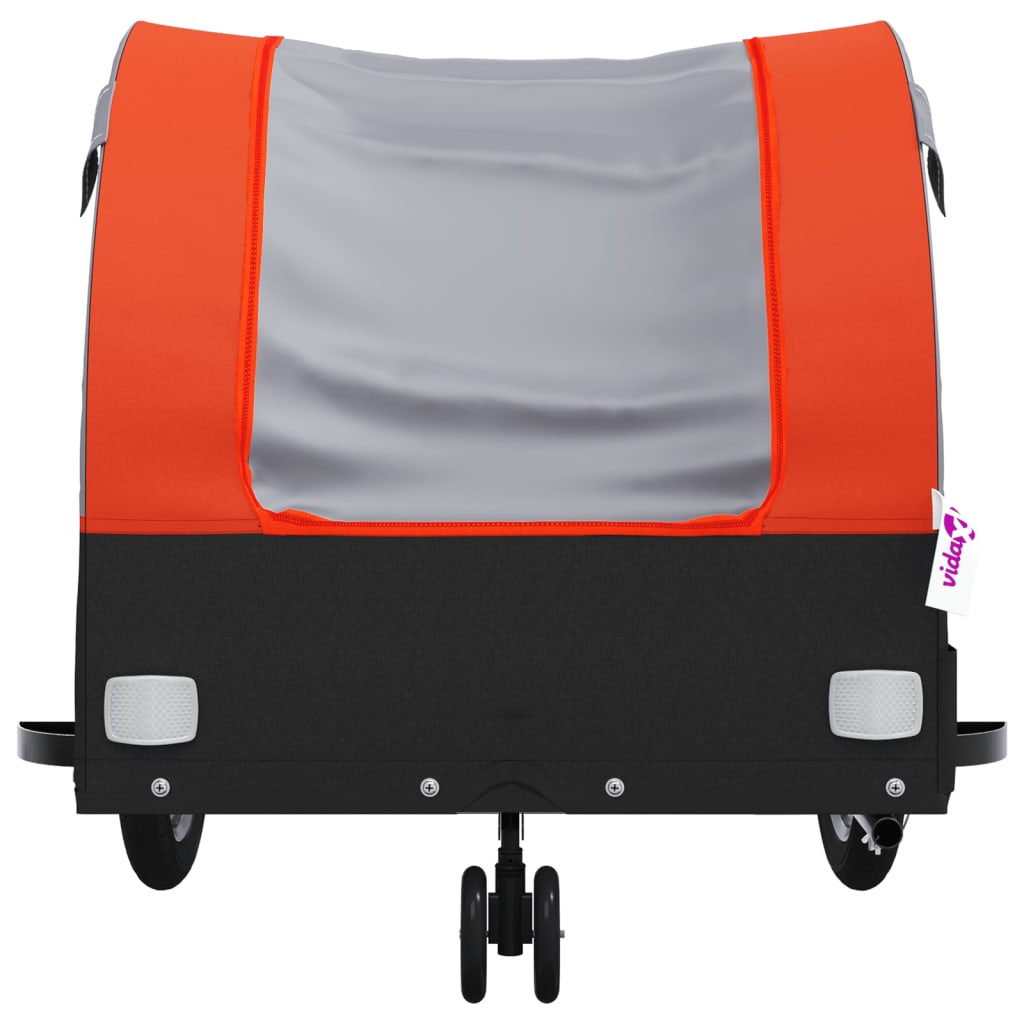  Fahrradanhänger Schwarz und Orange 30 kg Eisen