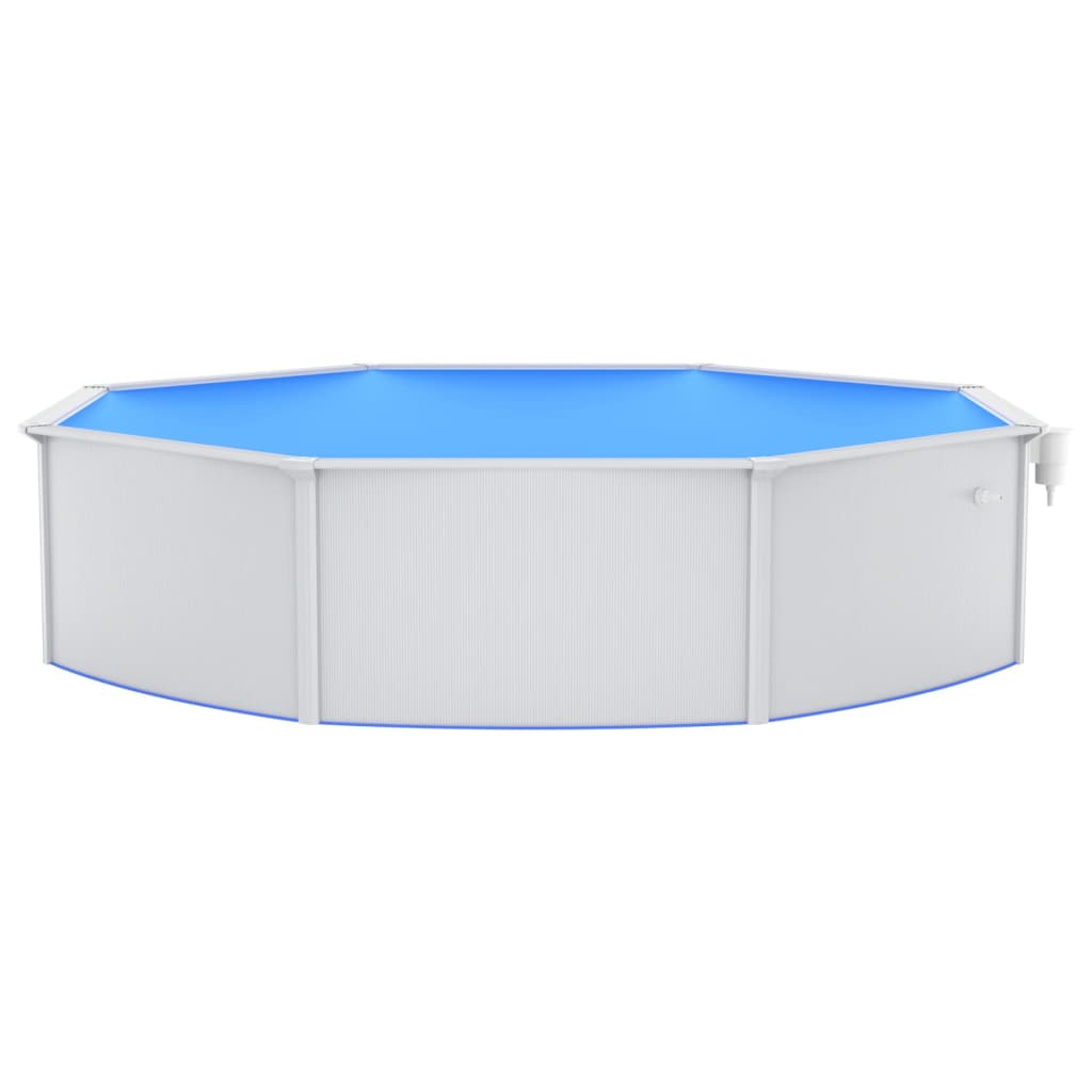  Pool mit Stahlwand Rund 550x120 cm Weiß