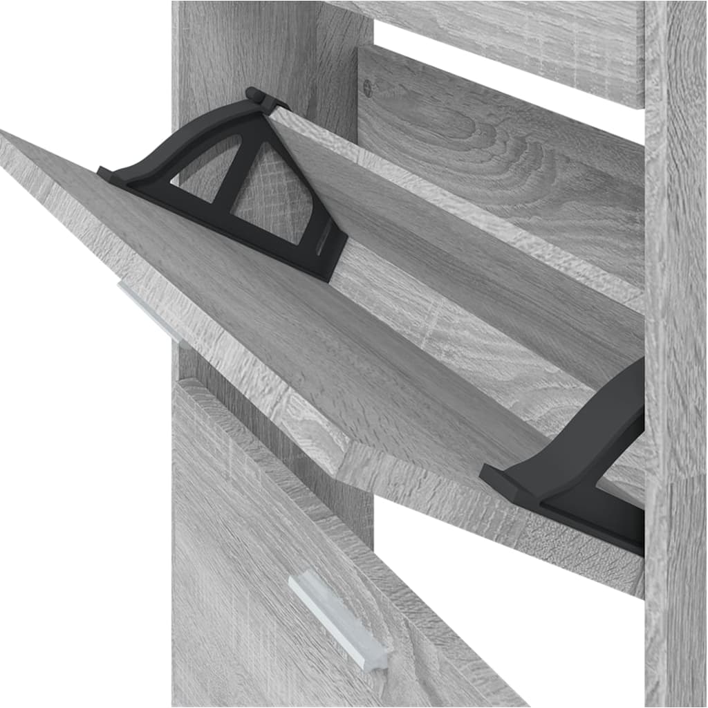  Schuhschrank Grau Sonoma 59x17x169 cm Holzwerkstoff