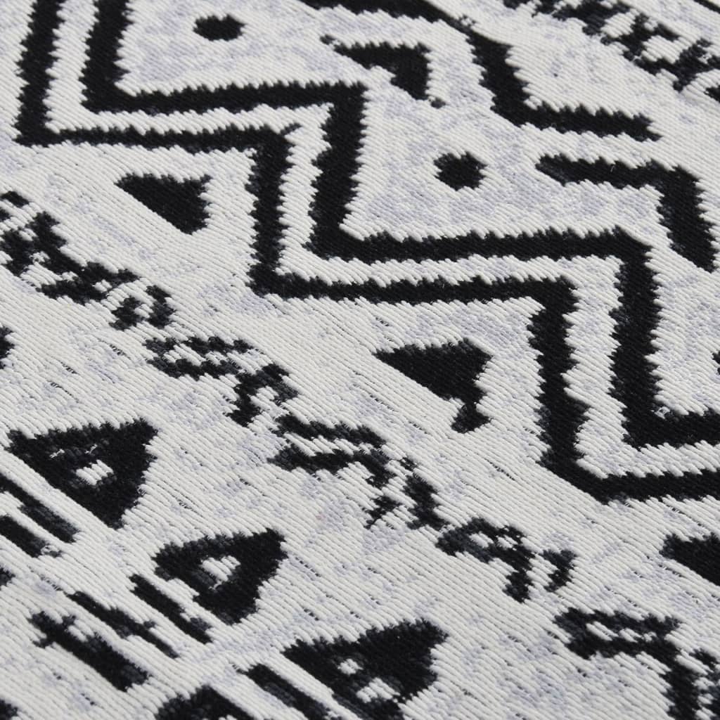  Teppich Schwarz und Weiß 160x230 cm Baumwolle