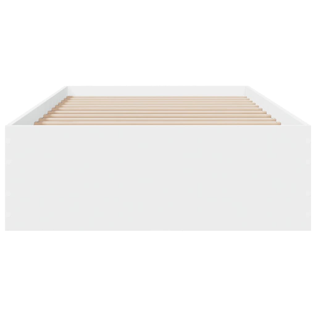  Bettgestell mit Schubladen Weiß 100x200 cm Holzwerkstoff