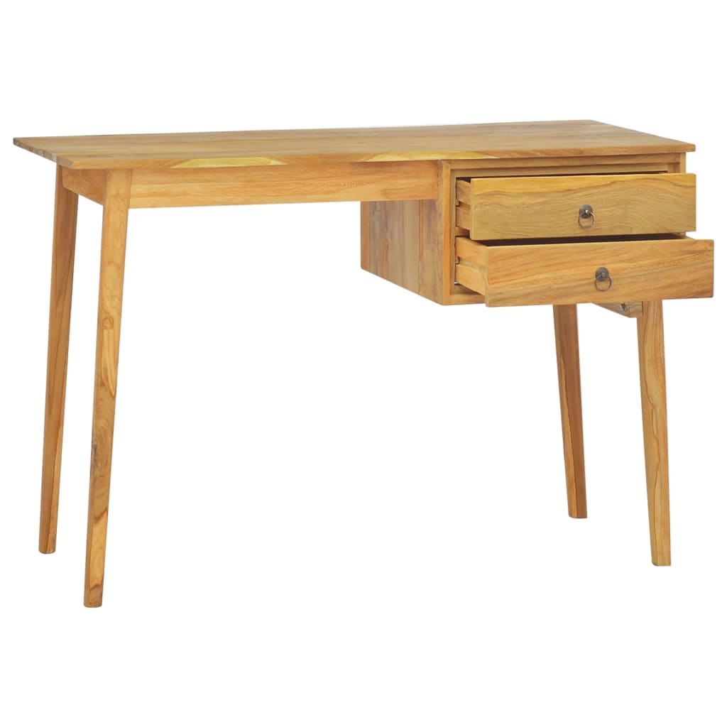  Schreibtisch mit 2 Schubladen 110x52x75 cm Massivholz Teak
