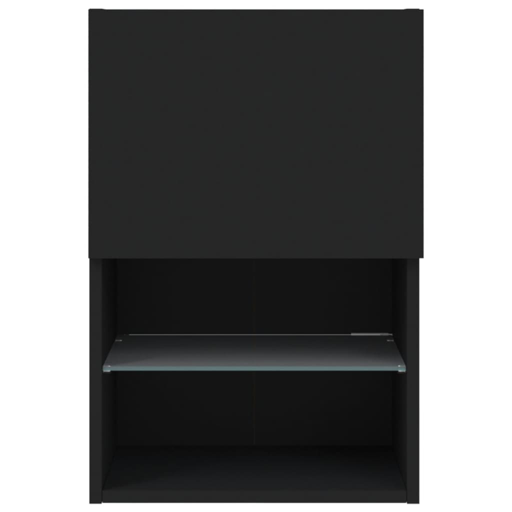  TV-Schränke mit LED-Leuchten 2 Stk. Schwarz 40,5x30x60 cm