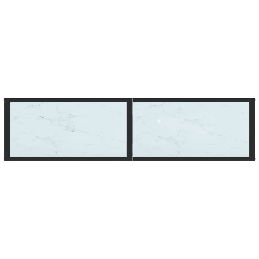  Konsolentisch Weiß Marmor-Optik 140x35x75,5 cm Hartglas