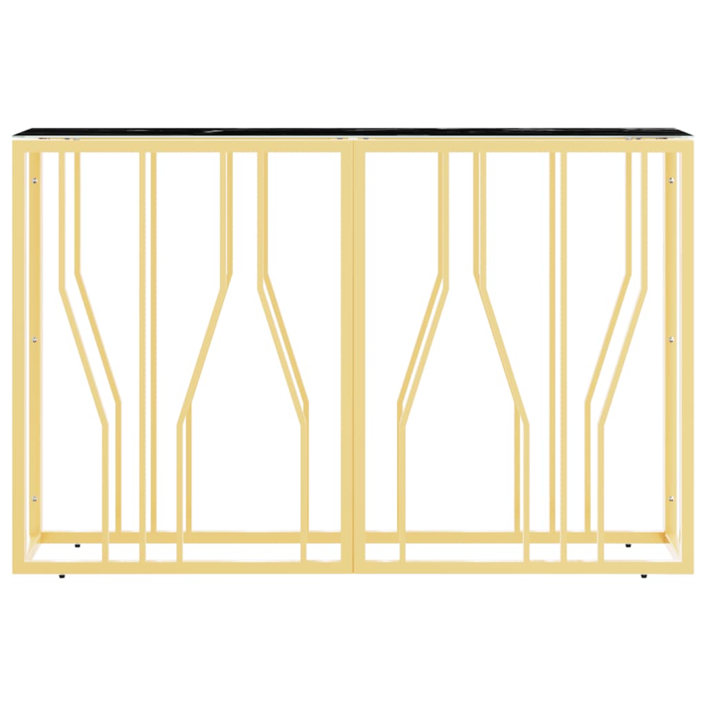  Konsolentisch Golden 110x30x70 cm Edelstahl und Glas