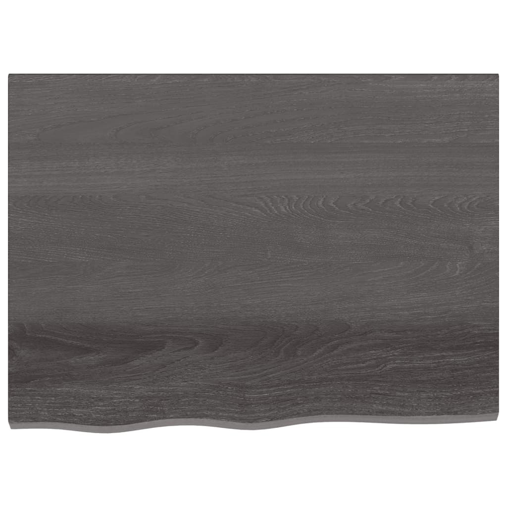  Tischplatte Dunkelbraun 80x60x2 cm Massivholz Eiche Behandelt
