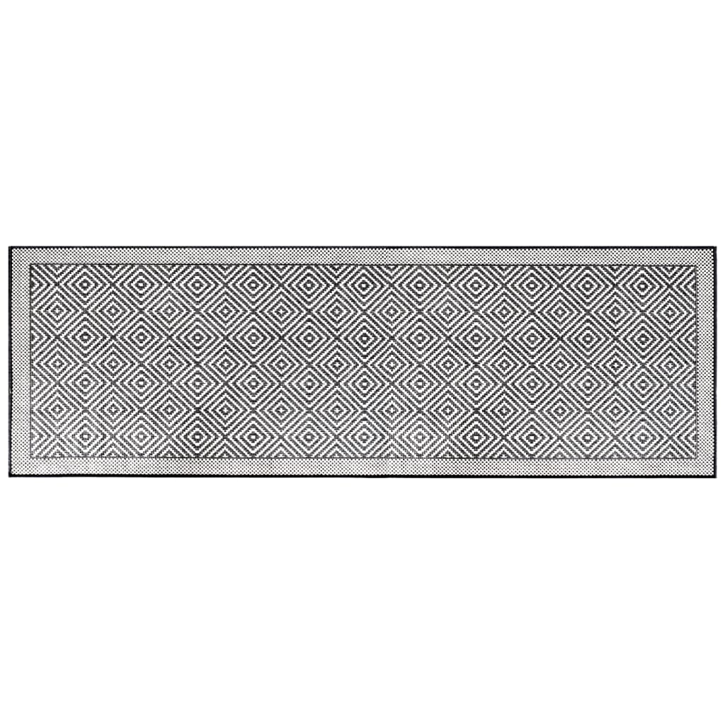  Outdoor-Teppich Grau und Weiß 80x250 cm Beidseitig Nutzbar