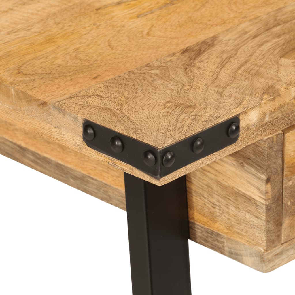  Schreibtisch mit Schubladen 105x55x70 cm Massivholz Mango Eisen