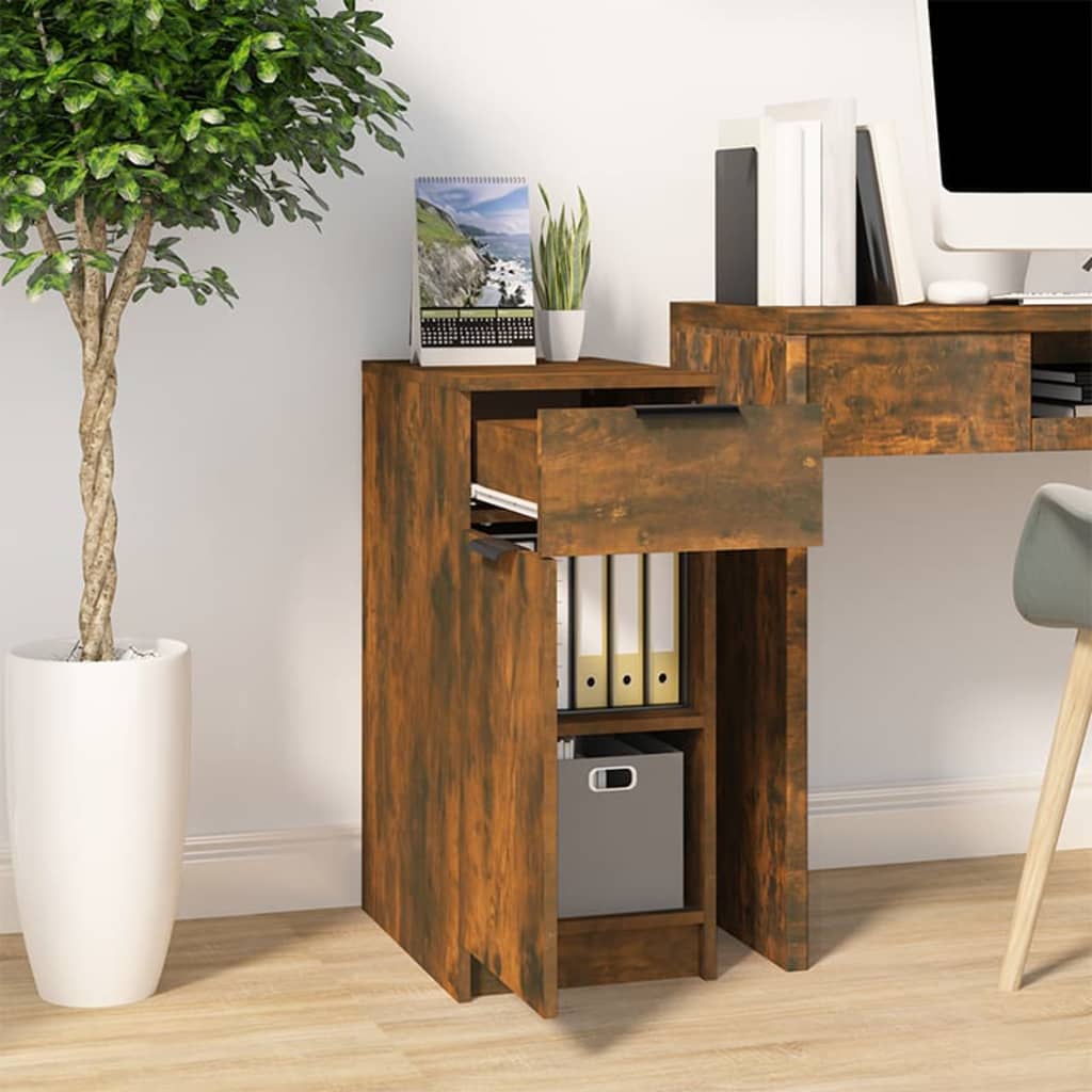  Schreibtischschrank Räuchereiche 33,5x50x75 cm Holzwerkstoff