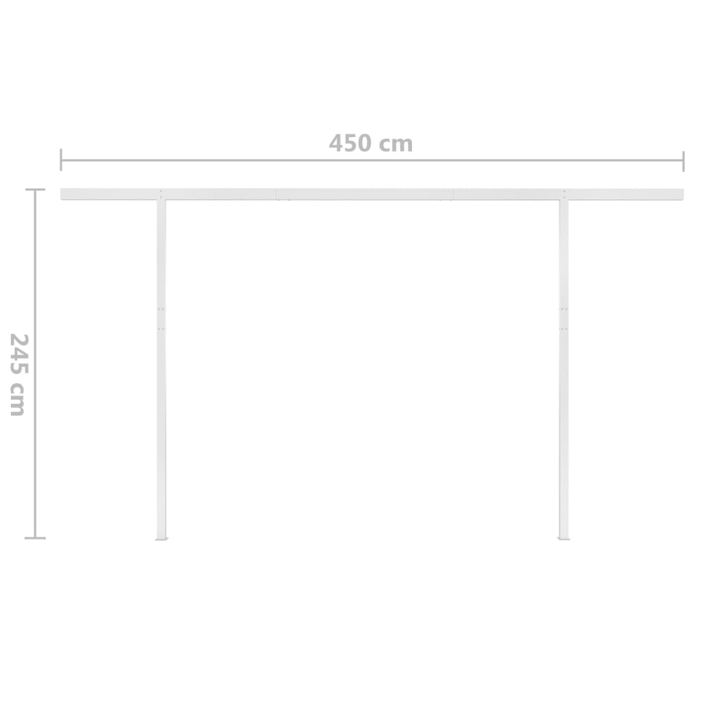  Markise Manuell Einziehbar mit Pfosten 4,5x3 m Blau & Weiß