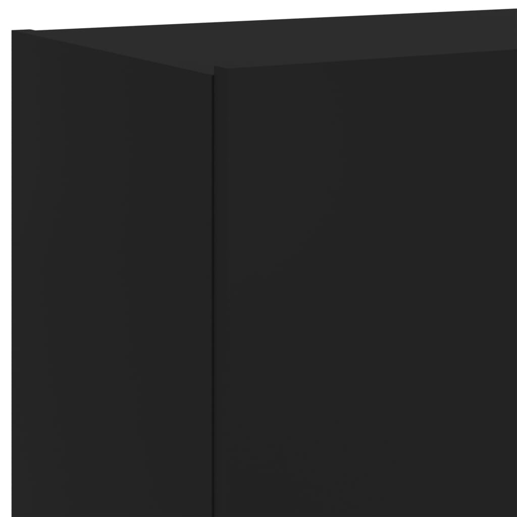  TV-Wandschrank mit LED-Leuchten Schwarz 60x35x41 cm