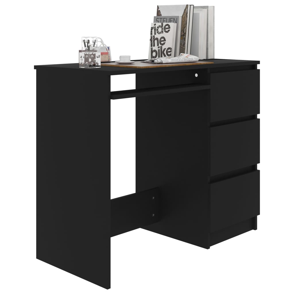  Schreibtisch Schwarz 90x45x76 cm Holzwerkstoff