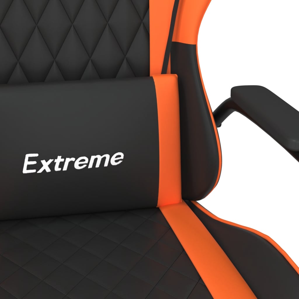  Gaming-Stuhl mit Massagefunktion Schwarz und Orange Kunstleder
