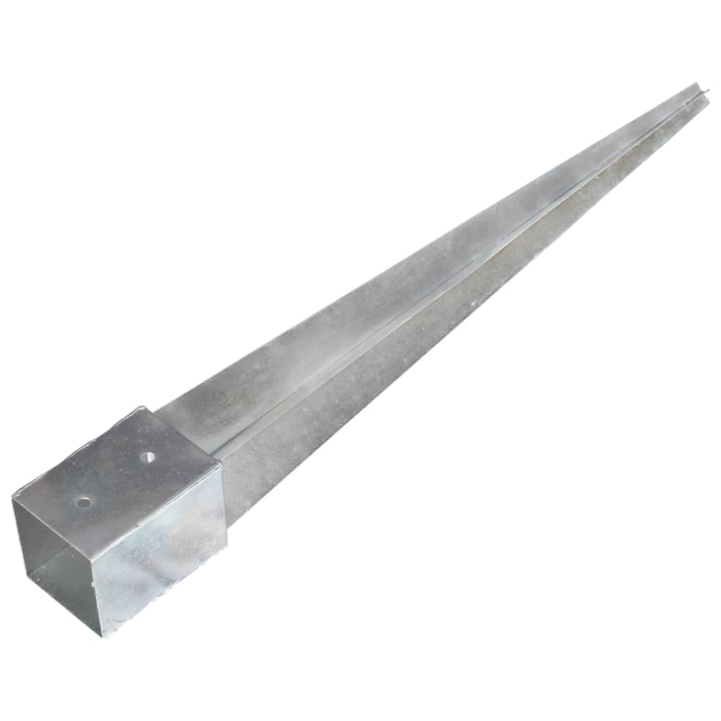  Erdspieße 6 Stk. Silbern 10×10×91 cm Verzinkter Stahl