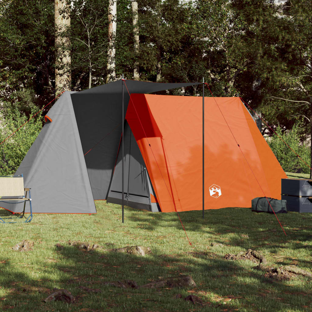  Campingzelt 3 Personen Grau und Orange Wasserfest