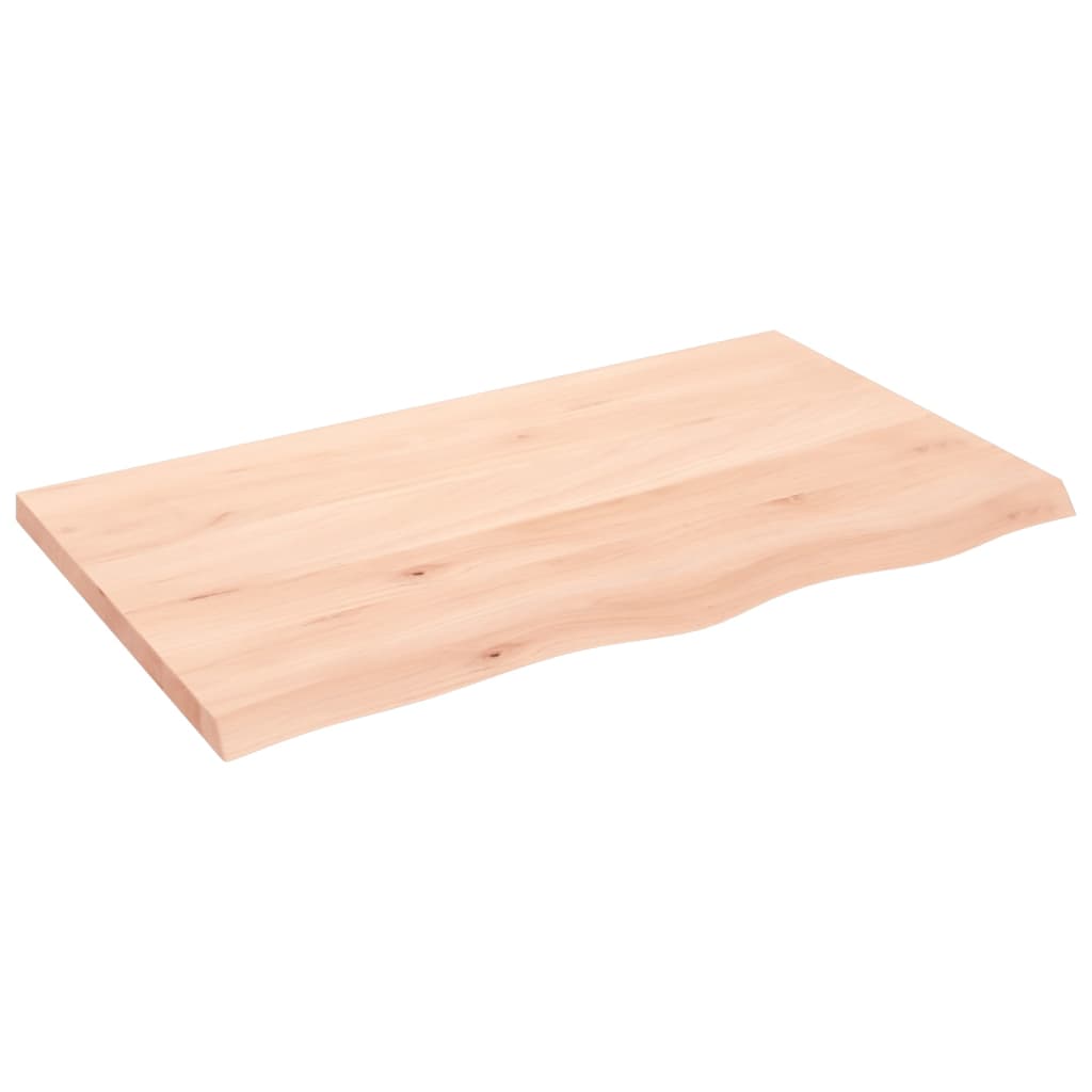  Tischplatte 100x60x(2-4) cm Massivholz Eiche Unbehandelt