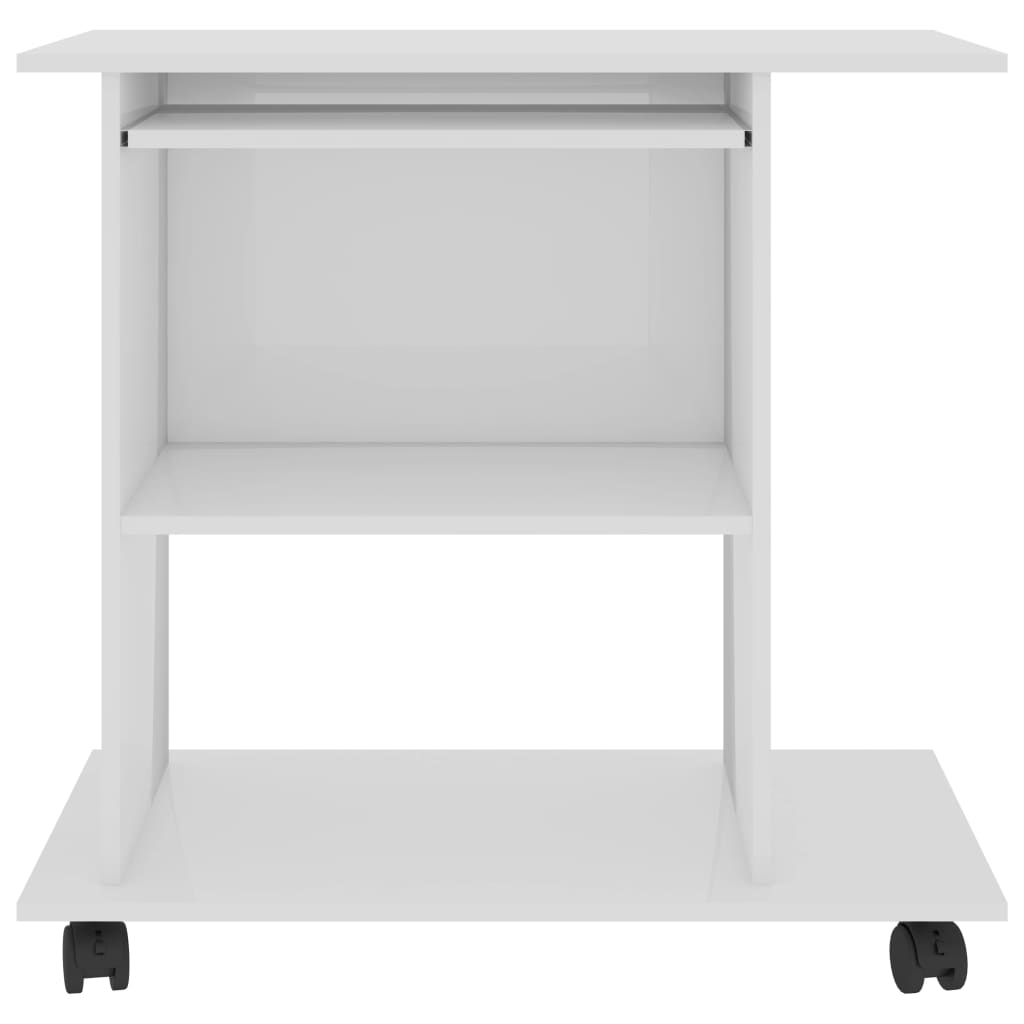  Schreibtisch Hochglanz-Weiß 80x50x75 cm Holzwerkstoff