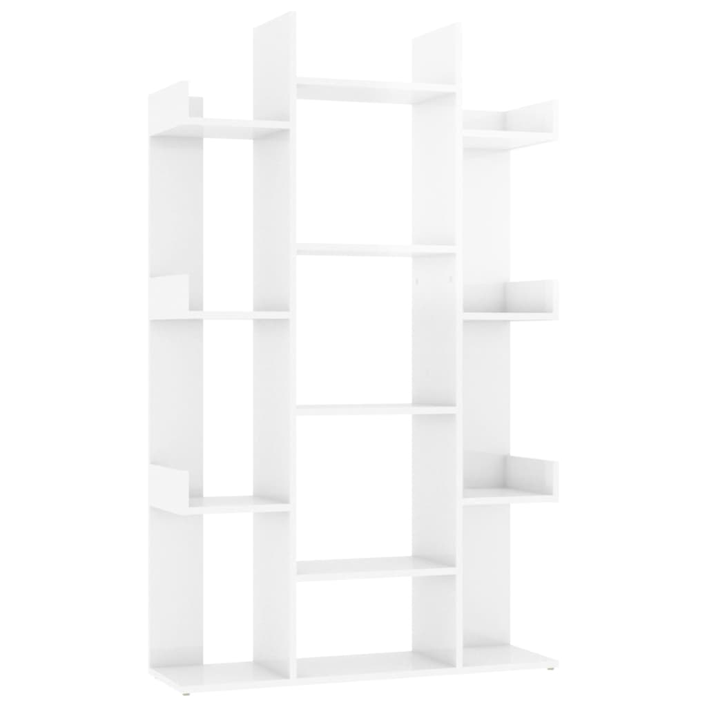  Bücherregal Hochglanz-Weiß 86x25,5x140 cm Holzwerkstoff