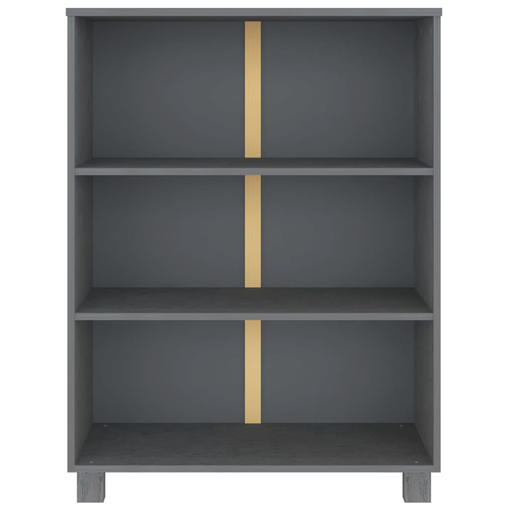  Bücherschrank HAMAR Dunkelgrau 85x35x112 cm Massivholz Kiefer