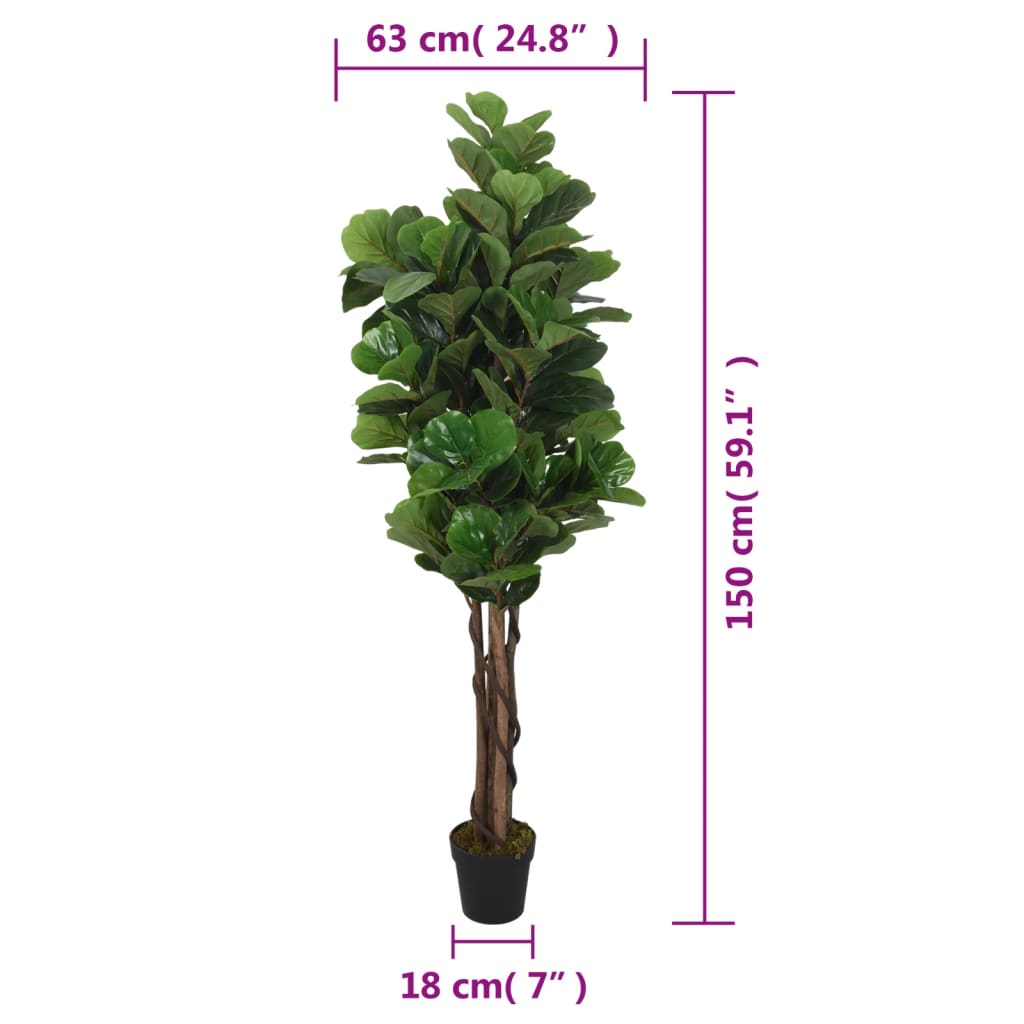  Feigenbaum Künstlich 180 Blätter 150 cm Grün