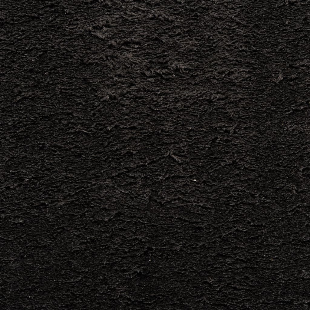  Teppich HUARTE Kurzflor Weich und Waschbar Schwarz 160x230 cm