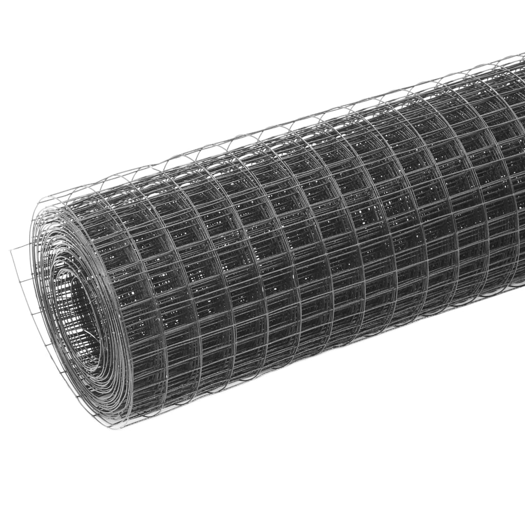  Drahtzaun Stahl mit PVC-Beschichtung 10x1 m Grau