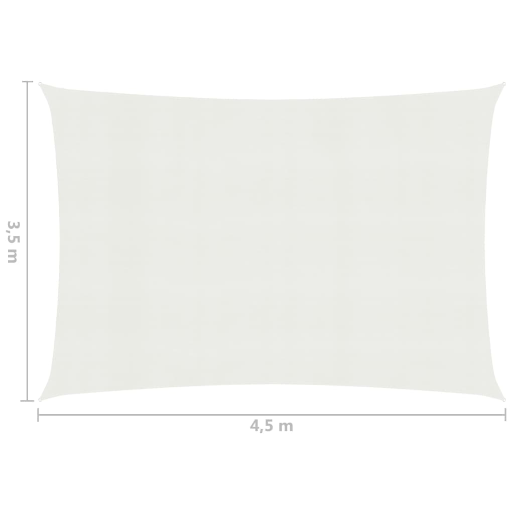 Sonnensegel 160 g/m² Weiß 3,5x4,5 m HDPE