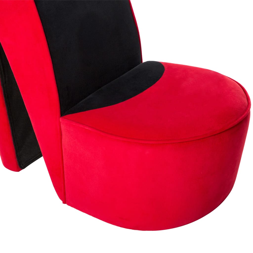  Stuhl in Stöckelschuh-Form Rot Samt