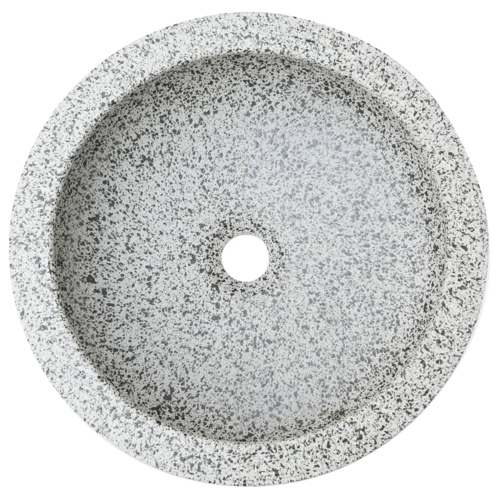  Aufsatzwaschbecken Grau Rund Ø41x14 cm Keramik