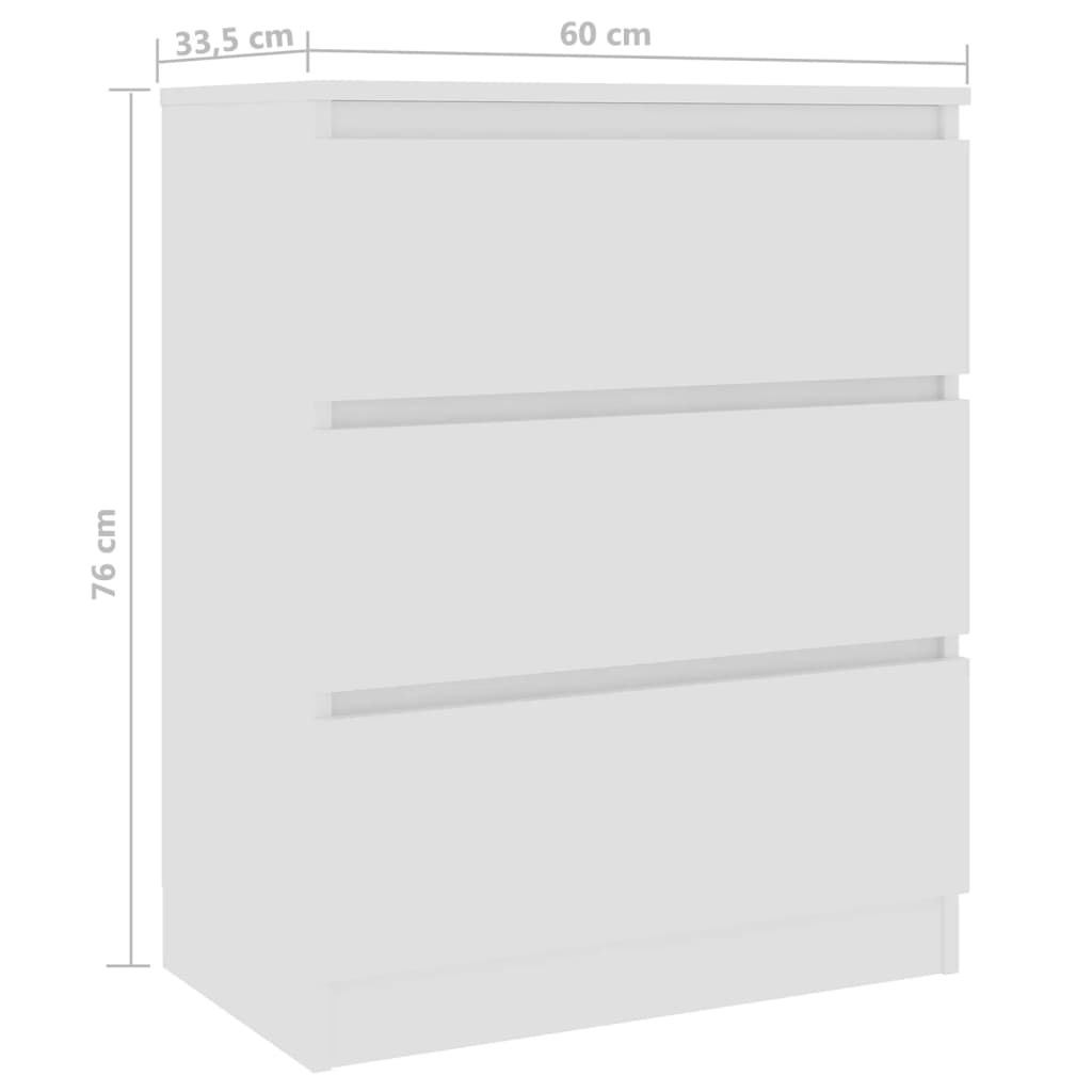  Sideboard Weiß 60x35x76 cm Holzwerkstoff