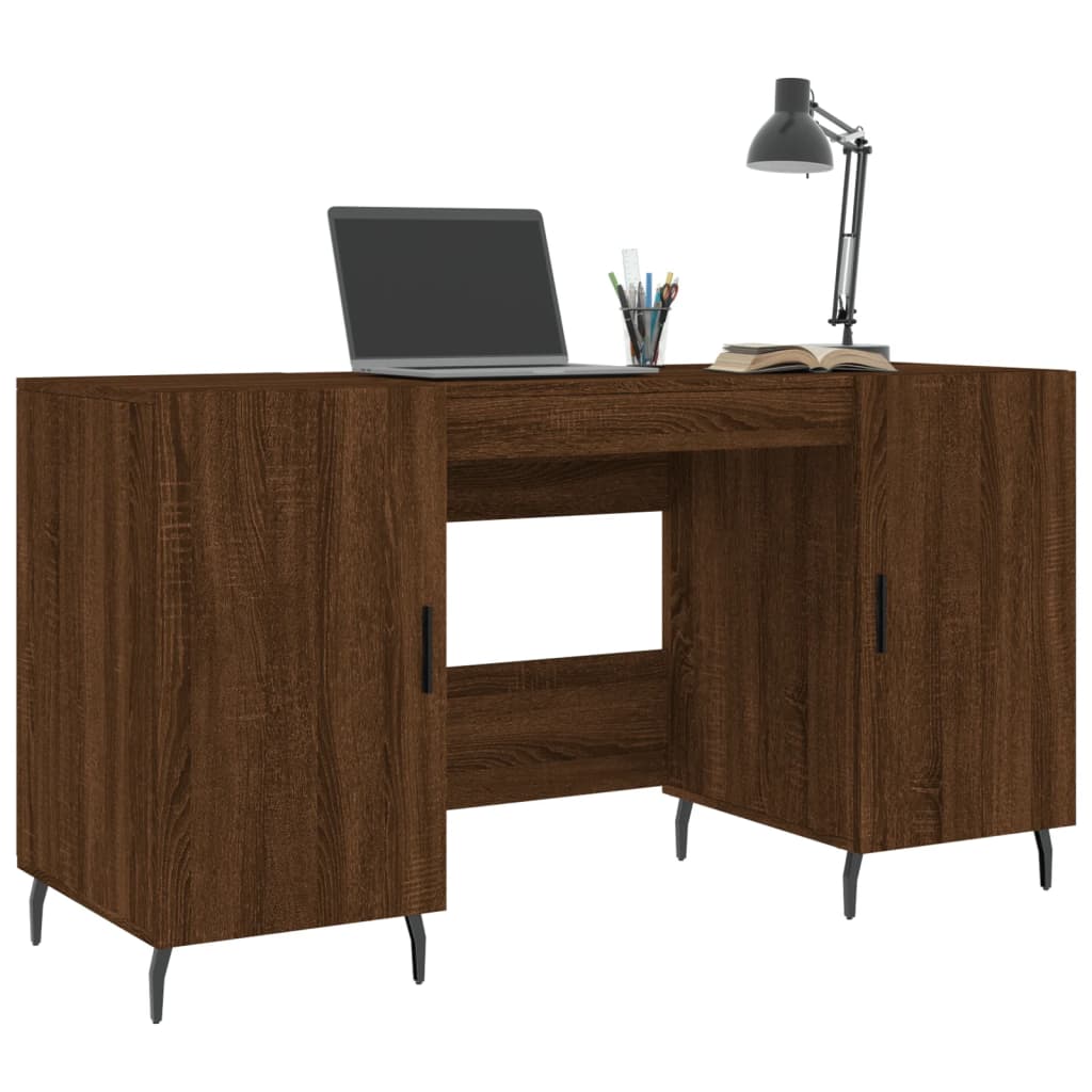  Schreibtisch Braun Eichen-Optik 140x50x75 cm Holzwerkstoff