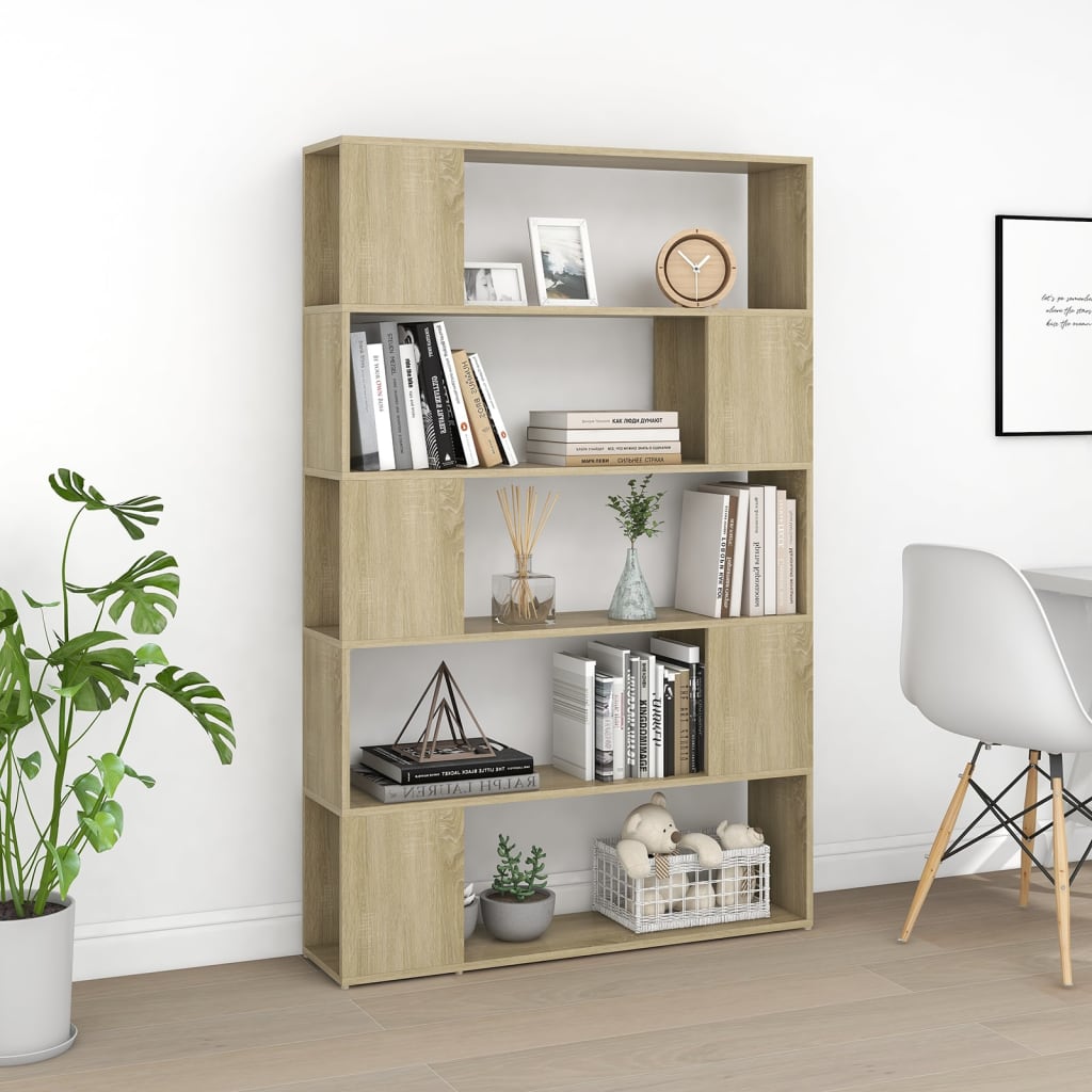  Bücherregal Raumteiler Sonoma-Eiche 100x24x155 cm Holzwerkstoff