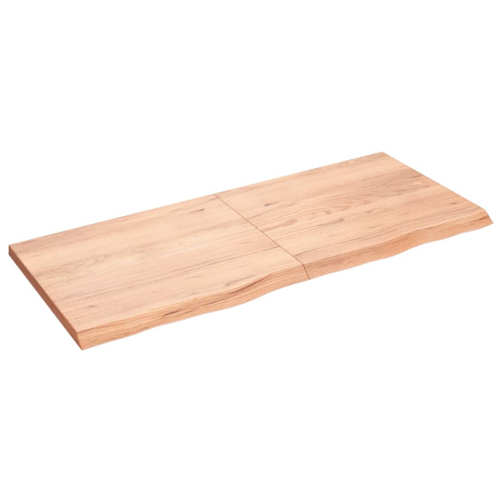  Tischplatte Hellbraun 140x60x(2-4)cm Massivholz Eiche Behandelt
