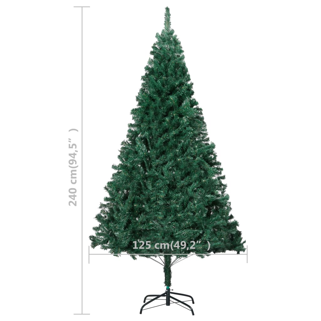  Künstlicher Weihnachtsbaum mit Beleuchtung & Kugeln Grün 240 cm